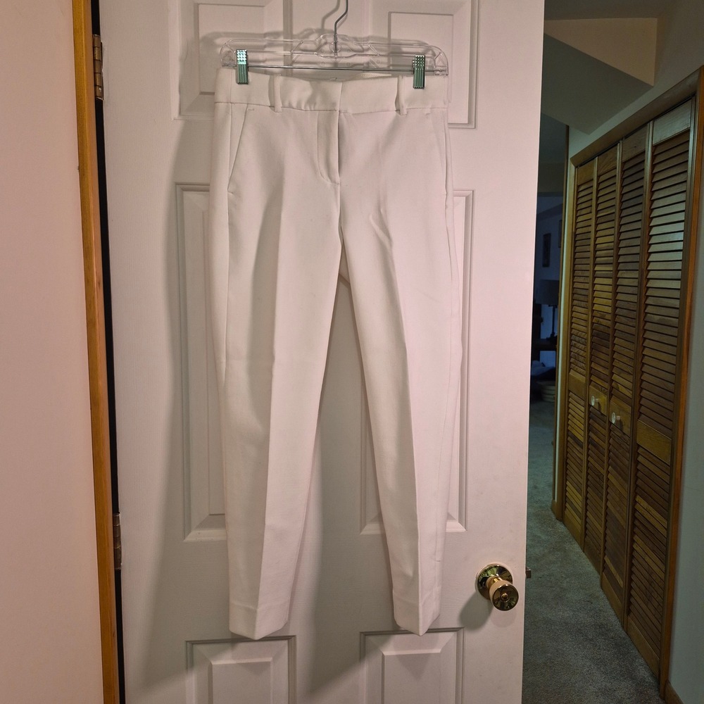 J.Crew Cameron Slim Tapered Crop Pants White Size 4 Business Workwear Stretch